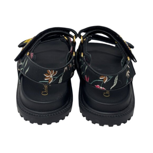 Christian Dior Black and embroidered Floral Sandals Sz-37 - Picture 4 of 4